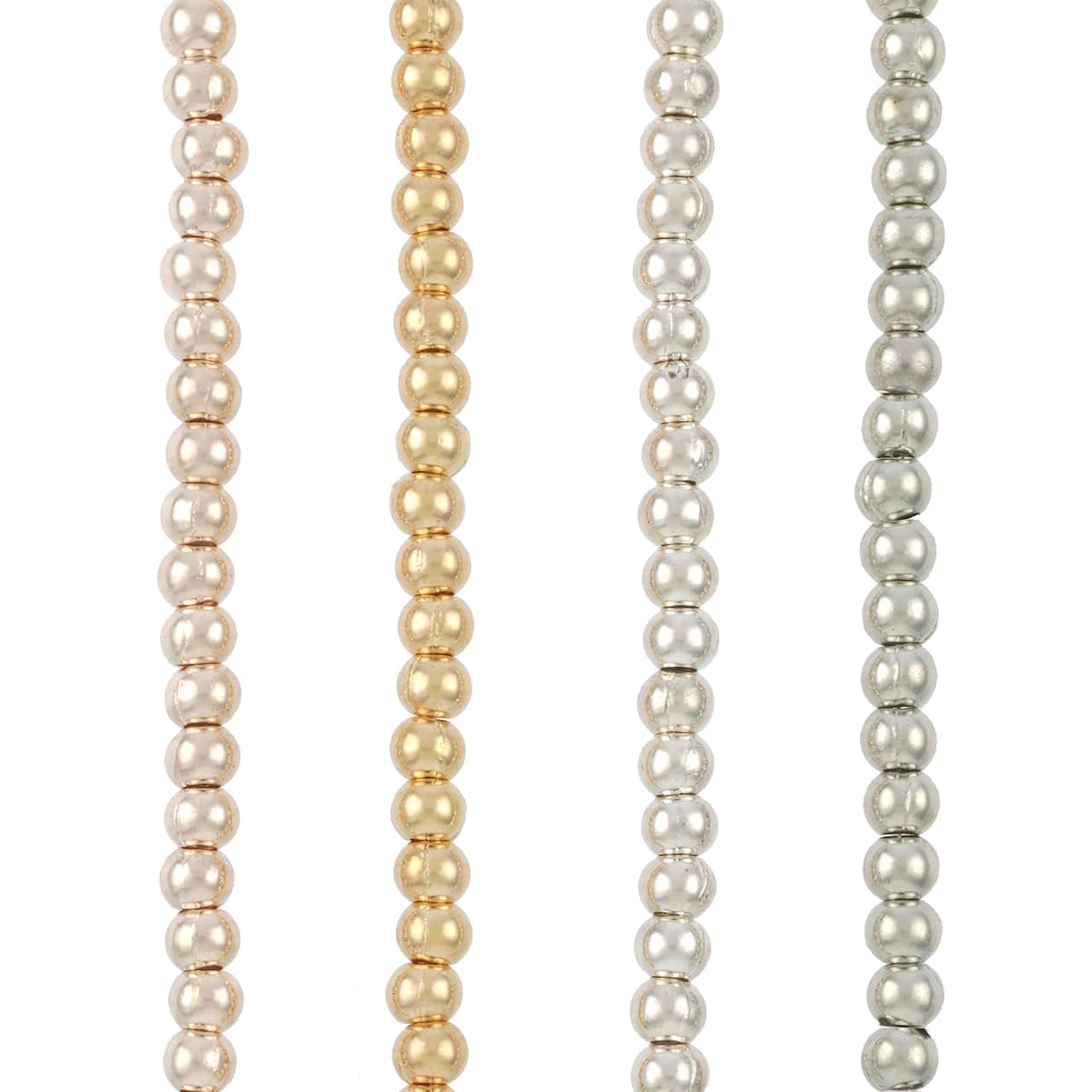 12 Pack: Multicolor Metal Round Beads, 4mm by Bead Landing™